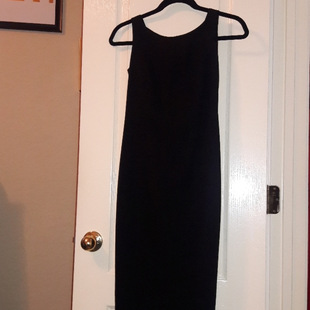 Laundry Petite Long Black Dress with Bow